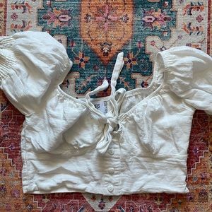 PRINCESS POLLY WHITE CROP TOP BLOUSE